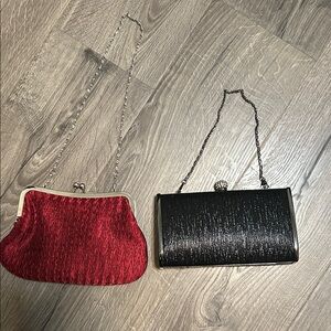 Bundle! 2 Elegant Black and Red Evening purse